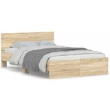 Maison Chic Posteljni okvir - Dvoposteljna postelja - Zakonska postelja z vzglavjem sonoma hrast 120x200 cm-J16391, (21768451) | Shoptok.si