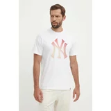 47 Brand Bombažna kratka majica MLB New York Yankees moška, bela barva, BB017TEMECH618798WW