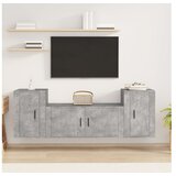  3-dijelni set TV ormarića siva betona konstruirano drvo | shoptok.hr