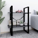 The Living Store Knjižna omara 2-nadstropna siva 60x30x70 cm iverna plošča - Knjižna Omara, (21436939) | Shoptok.si