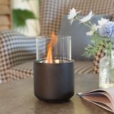 HOMCOM Namizni kamin na bioetanol, kamin na bioetanol z 0,4-litrsko posodo za tekoči in trdni alkohol, 12 × 12 × 19 cm, temno siva, (20755552) | Shoptok.si