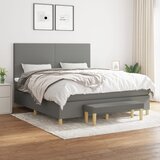 The Living Store Box spring postelja z vzmetnico temno siva 180x200 cm blago - Box Spring Postelja, (21437726) Cene
