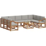  Set vanjskih sofa 10 kom. Prirodna i svijetlo siva | shoptok.hr