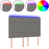 Maison Chic led posteljno vzglavje - vzglavna omarica - nočna omarica temno sivo 144x5x118/128 cm blago, (21710571) Cene