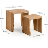 Kave Home Stranski mizici v kompletu 2 ks iz masivne akacije 40x50 cm Lomiri – | Shoptok.si