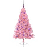 vidaXL Umjetna preddekorirana božićna jelka Roza 150 cm PVC | Shoptok.si