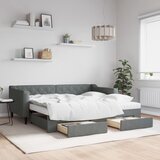  Dnevni krevet na razvlačenje tamnosivi 90 x 190 cm od tkanine | shoptok.hr