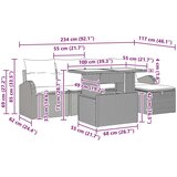  Vrtna sedežna garnitura z blazino 6 pcs Rjava poli ratan, (5000146243) | Shoptok.si