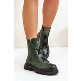 Kesi Women's insulated ankle boots with zipper eco leather green mailyra | Shoptok.si