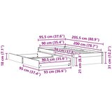  Krevetna konstrukcija s ladicama 3 pcs Vosak smeđa Borovina | shoptok.hr