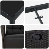 vidaXL 3-dijelni vrtni set za objedovanje crni poli ratan | shoptok.hr