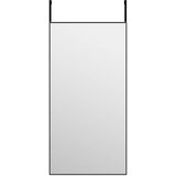 Maison Chic Ogledalo - Zrcalo - Kozmetično ogledalo za vrata črno 40x80 cm steklo in aluminij, (21698110) | Shoptok.si