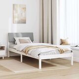  Okvir kreveta s uzglavljem Bijela i svijetlosiva 100 x 200 cm | shoptok.hr