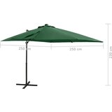  Vrtni senčnik z LED lučkami zelen 250 cm | Shoptok.si