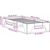  Krevetna konstrukcija Vosak smeđa 90 x 190 cm | shoptok.hr