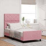 vidaXL Roza Velur Postelja 100x200 cm, (22049140) | Shoptok.si