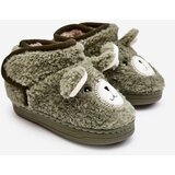Kesi Children's insulated slippers with teddy bear, green Eberra Cene