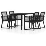  5-dijelni vrtni blagovaonski set crni | shoptok.hr