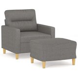  Fotelja s tabureom tamnosiva 60 cm od tkanine - Tamno siva 60 cm | shoptok.hr