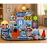 Magnetic Construction Blocks Police Base Vehicles Policeman 44 pcs. | shoptok.hr