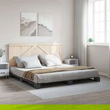 vidaXL Posteljni okvir z vzglavjem siv 200x200 cm trdna borovina | Shoptok.si