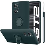 Ohišje, združljiv z Realme v tekoči zeleni barvi - zaščitni pokrov iz fleksibilnega silikona TPU z obročem, (20603779) | Shoptok.si