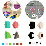  Masterkidz geometrijski klinovi za STEM ploče, prirodne boje, 256 komada | shoptok.hr