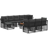  Set vanjskih sofa 11 kom. Crna i tamno siva Poliester | shoptok.hr