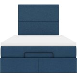 vidaXL Otomanski posteljni okvir z vzmetnico moder 120x190 cm blago, (21610027) | Shoptok.si