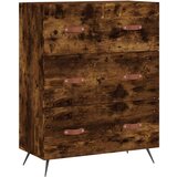 vidaXL Visoka komoda dimljeni hrast 69,5x34x180 cm konstruiranog drva Cijene