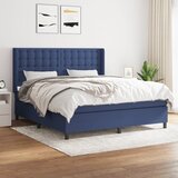  The Living Store Box spring postelja z vzmetnico modra 160x200 cm blago - Box Spring Postelja, (21450074) Cene