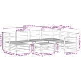  8-dijelni set vrtnih sofa bijeli od masivne borovine | shoptok.hr