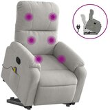 vidaXL Masažni naslonjač na podizanje svijetlosivi od mikrovlakana | shoptok.hr