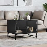  Stolić za kavu sa staklenim vratima crni 68,5 x 50 x 50 cm | shoptok.hr