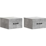  Stenski nočni omarici 2 pcs Betonsko siva 34,5 x 33 x 20 cm, (5000209491) | Shoptok.si