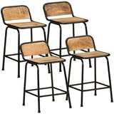Furnova Barski stolčki 4 črni 46x35,5x70 cm trden mangov les, (21948888) Cene