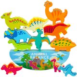  s drvenim blokovima s dinosaurskim tornjem, 12 dijelova, igra spretnosti i ravnoteže. | shoptok.hr