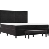  Krevet s opruga kutije s uzglavljem Crna 200 x 180 cm Baršun | shoptok.hr