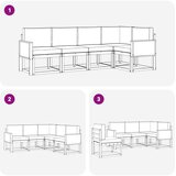  Set vanjskih sofa 5 kom. Prirodna i krem Poliester | shoptok.hr