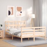 Maison Chic Posteljni okvir - Dvoposteljna postelja - Zakonska postelja z vzglavjem 120x200 cm trden les-J15554, (21764946) | Shoptok.si