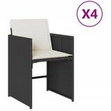 Maison Chic Vrtni stoli - Stol za vrt z blazinami 4 kosi črn poli ratan JS2220, (21876958) Cene