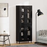  Highboard 2 pcs Crni hrast Inženjerska drva i staklo | shoptok.hr