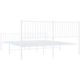  Metalni okvir kreveta uzglavlje i podnožje bijeli 183x213 cm | shoptok.hr