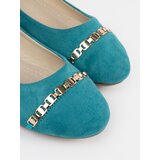 Shelvt Turquoise flat ballerinas for women | ePonuda.com