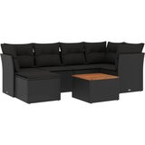 7-dijelni set vrtnih sofa od poliratana s jastucima crni | shoptok.hr
