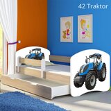 ACMA Dječji krevet s motivom, bočna sonoma + ladica 160x80 cm - 42 Traktor | shoptok.hr