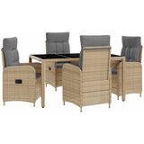 vidaXL Zunanja jedilnica z blazino 5 pcs Bež in svetlo siva, (5000280550) | Shoptok.si