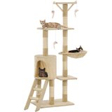  Penjalica za mačke sa stupovima za grebanje od sisala 138 cm bež | shoptok.hr