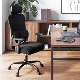  Ergonomska uredska stolica s podesivim naslonom za glavu i lumbalnom potporom, stolica za pisanje, crna | shoptok.hr
