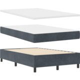 Box Spring Krevet s Madracem Tamno Siva Mala Dvostruka Baršun | shoptok.hr